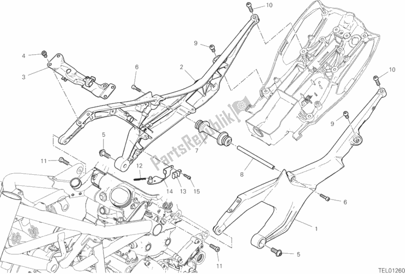 Tutte le parti per il Telaio Posteriore Comp. Del Ducati Diavel 1260 Thailand 2020